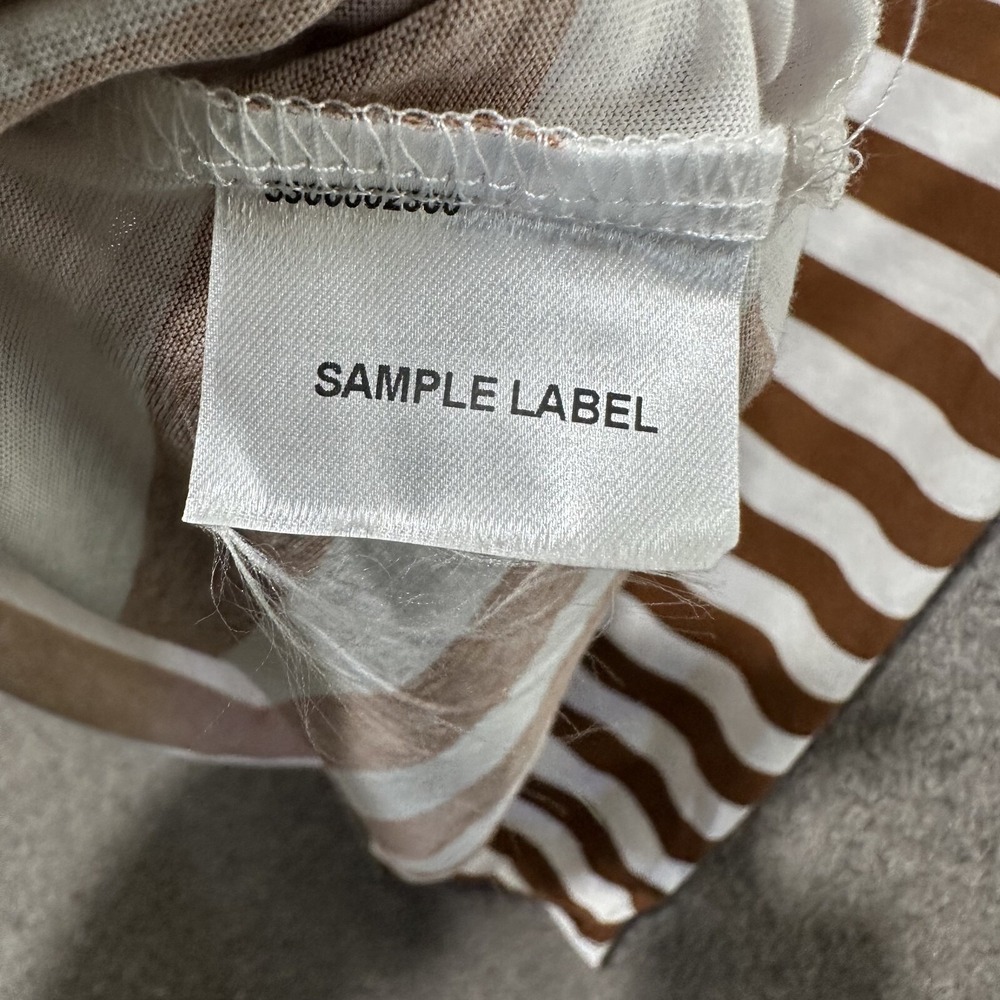 Garnet Hill Cotton Shirt Dress Small Brown Stripe Long Sleeve V‎ Neck Pockets - Picture 11 of 11